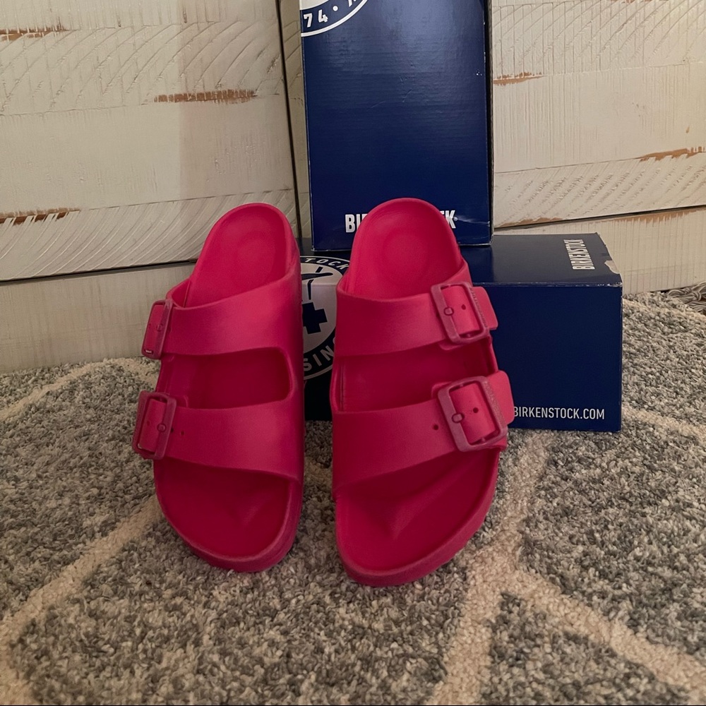 Pink Rubber Birkenstocks.
